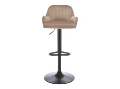 Vente-unique Conjunto de 2 bancos altos veludo e metal preto, altura ajustável, - ELEANA^ Banco