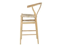 Banco*Vente-unique Conjunto de 2 bancos altos em teca e palha cor natural - POGIANA Natural claro