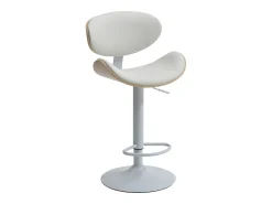 New Vente-unique Conjunto de 2 bancos altos pele sintética, altura regulável, natural e branco - MONTENEGRO Natural claro / Branco