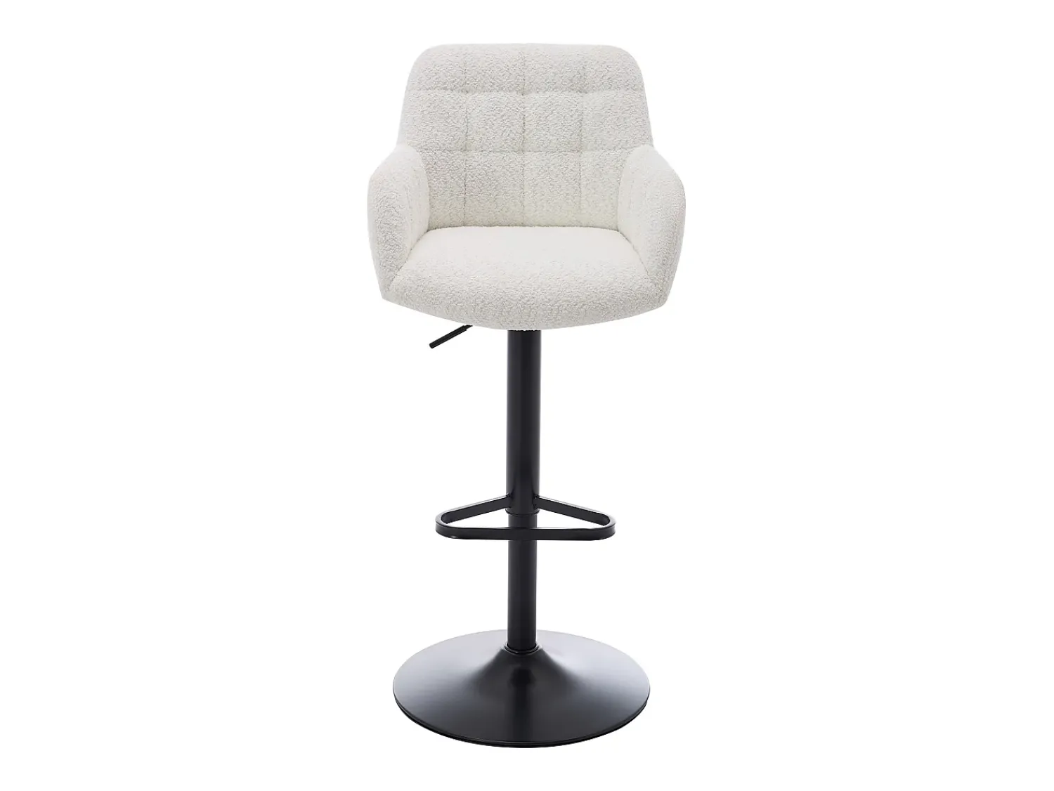 Online Vente-unique Conjunto de 2 bancos altos em tecido bouclé e metal, altura ajustável, - PEGA Branco