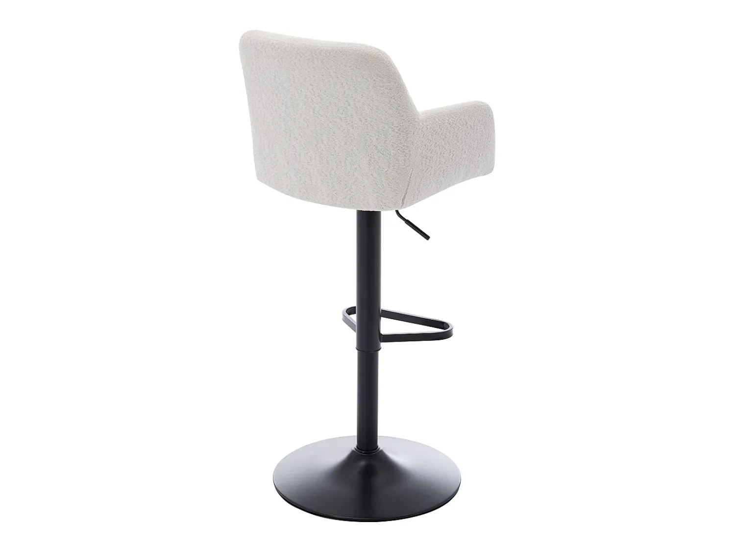 Online Vente-unique Conjunto de 2 bancos altos em tecido bouclé e metal, altura ajustável, - PEGA Branco