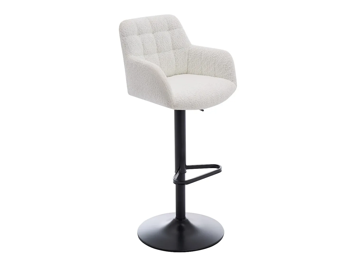 Online Vente-unique Conjunto de 2 bancos altos em tecido bouclé e metal, altura ajustável, - PEGA Branco