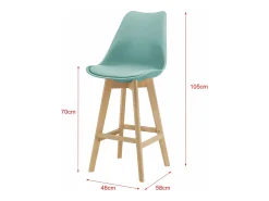 Helloshop26 Conjunto de 4 bancos altos de plástico sintético em faia 105x48x58 cm verde 03_0008719 Bege