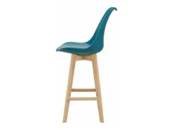 Helloshop26 Conjunto de 4 bancos altos de plástico sintético em faia 105x48x58 cm turquesa 03_0008823^ Banco