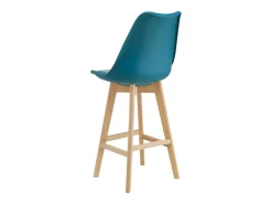 Helloshop26 Conjunto de 4 bancos altos de plástico sintético em faia 105x48x58 cm turquesa 03_0008823^ Banco