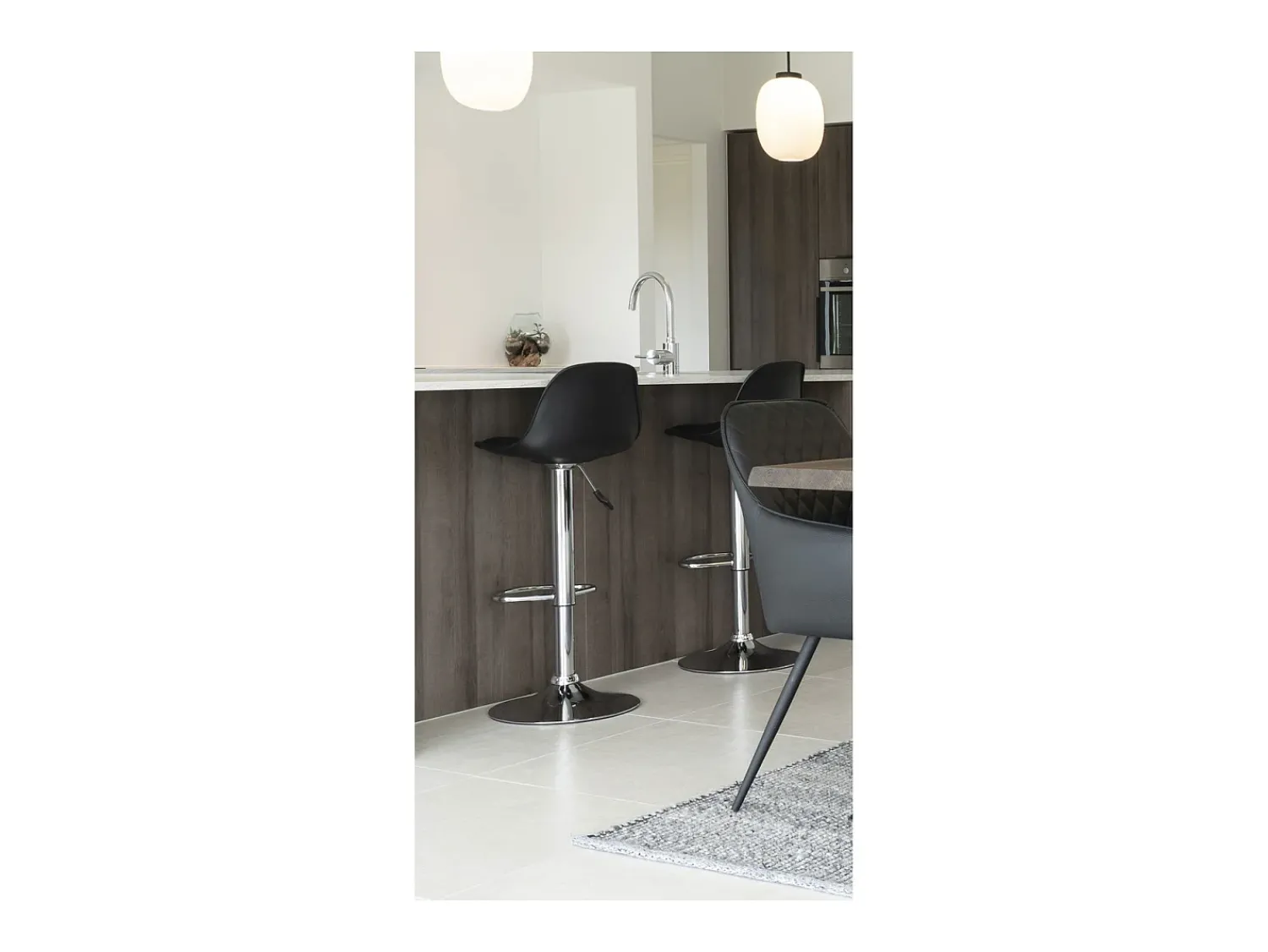 Banco| Conjunto de 2 Bancos Altos Trondheim, , 41x39x104 cm, Kendra Home Preto