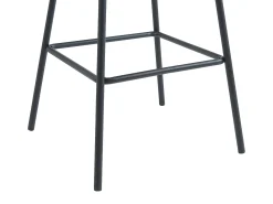 Clearance Vente-unique Conjunto de 2 bancos altos em tecido bouclé e metal cor branca - SENORASE Branco