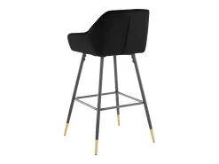 Discount Loft24 Conjunto de 2 bancos de bar em MDF branco Preto