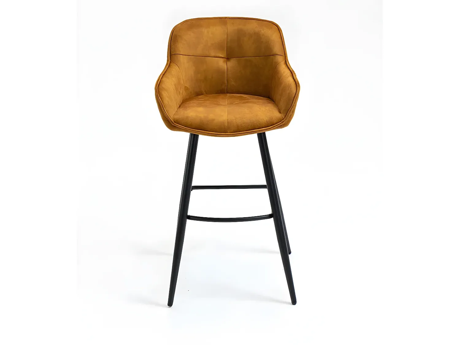 Banco|Casa Vital Conjunto de 2 bancos de bar - tecido e metal - amarelo escuro - SHERRY Amarelo mostarda
