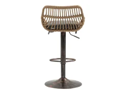 Hauss Spole Conjunto de 2 banquetas ajustáveis ​​- Estrutura em metal e encosto em rattan - Almofada em linho^ Banco