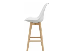 Hot Helloshop26 Conjunto de 4 banquetas de bar em plástico sintético acabamento em faia 105 x 48 x 58 cm branco 03_0008716 Bege