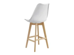 Hot Helloshop26 Conjunto de 4 banquetas de bar em plástico sintético acabamento em faia 105 x 48 x 58 cm branco 03_0008716 Bege
