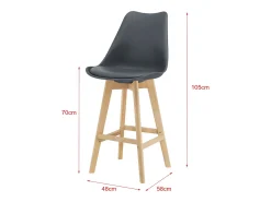 Banco*Helloshop26 Conjunto de 6 banquetas de bar em plástico sintético acabamento em faia 105 x 48 x 58 cm cinza 03_0008726 Bege