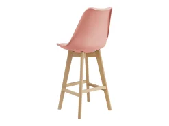 Helloshop26 Conjunto de 6 banquetas de bar em plástico sintético acabamento em faia 105x48x58 cm rosa 03_0008729^ Banco