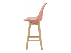 Helloshop26 Conjunto de 6 banquetas de bar em plástico sintético acabamento em faia 105x48x58 cm rosa 03_0008729^ Banco