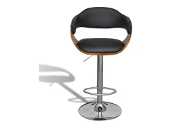 Banco|Mobikasa Conjunto de 2 banquetas de bar modernas em e madeira 1202019 Preto