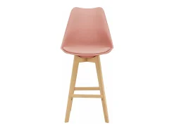 Helloshop26 Conjunto de 4 banquetas de bar em plástico sintético acabamento em faia 105x48x58 cm rosa 03_0008721^ Banco