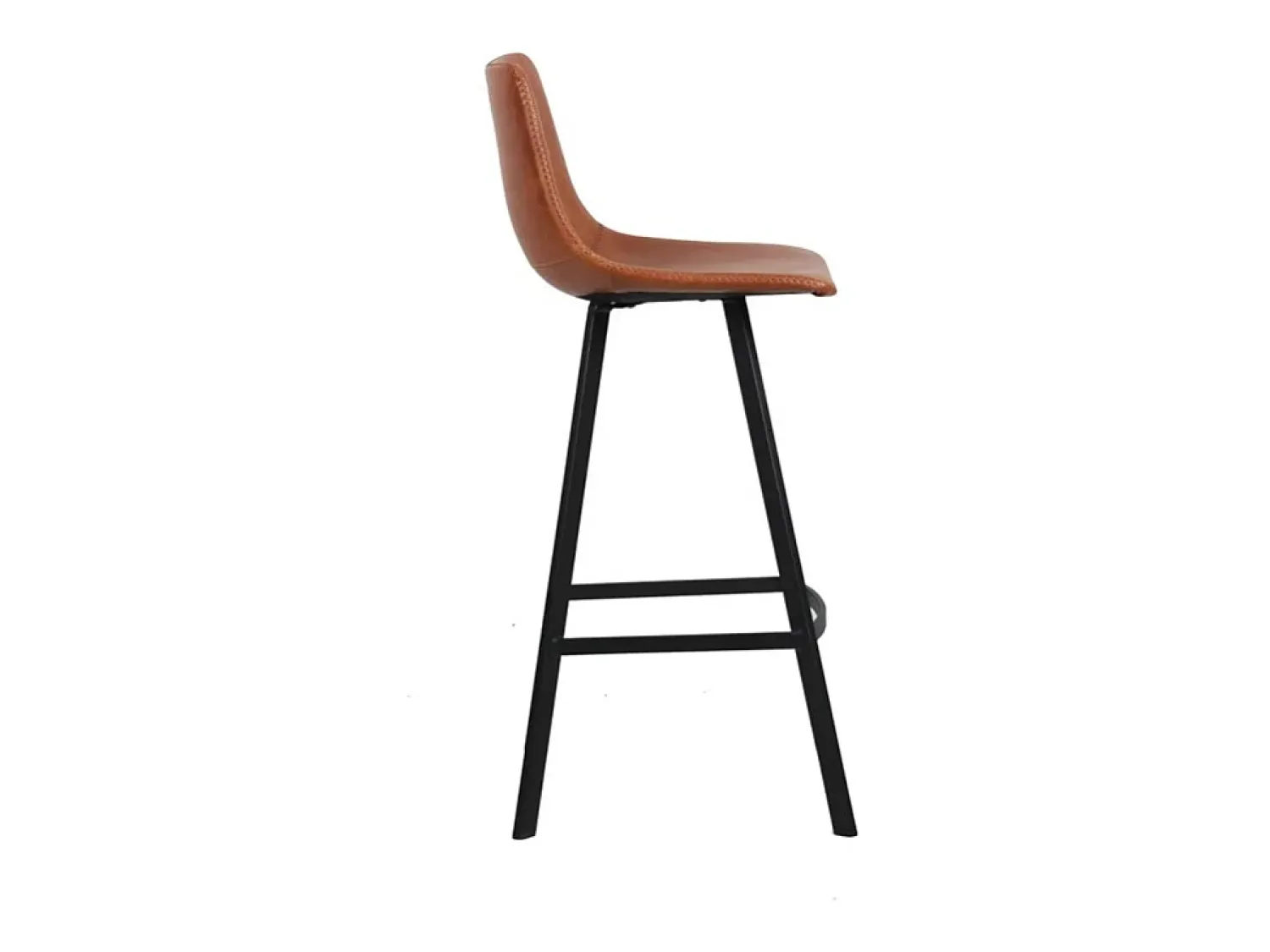 Hot Meublorama Conjunto de 2 banquetas de bar OZON – Cor Cognac – Assento em PU – Conforto moderno e estilo elegante Castanho