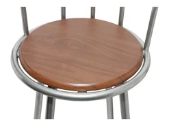 Banco*Mobikasa Conjunto de 2 banquetas de bar modernas em madeira marrom 1202010 Castanho