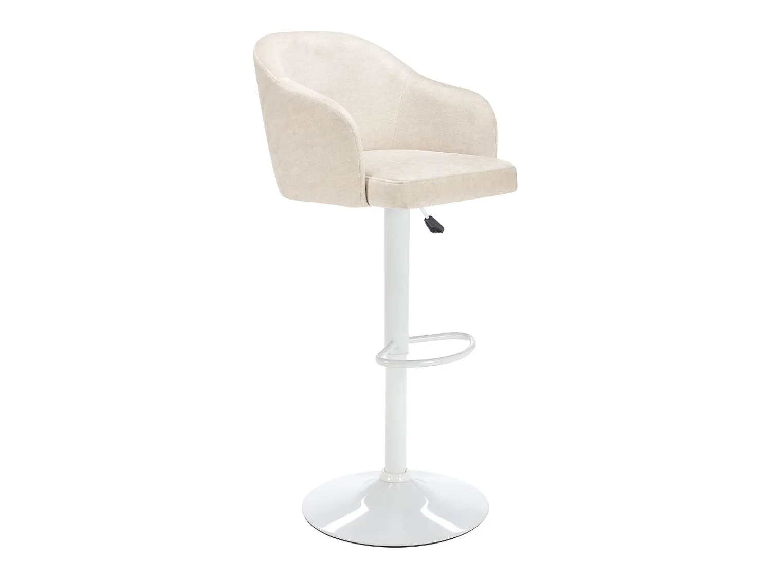 Banco*Vente-unique Conjunto de 2 banquetas de bar em tecido e metal - e branco - CARSTEN Creme