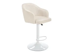 Banco*Vente-unique Conjunto de 2 banquetas de bar em tecido e metal - e branco - CARSTEN Creme