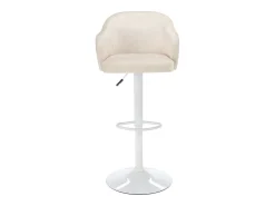 Banco*Vente-unique Conjunto de 2 banquetas de bar em tecido e metal - e branco - CARSTEN Creme