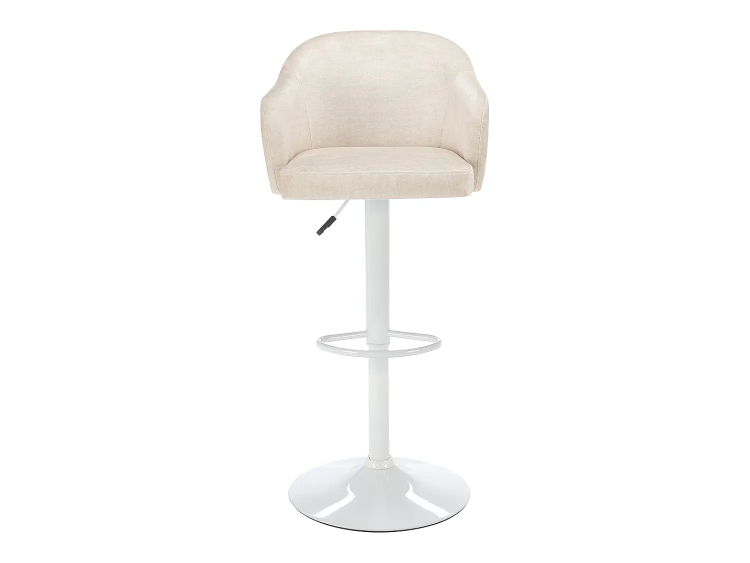 Banco*Vente-unique Conjunto de 2 banquetas de bar em tecido e metal - e branco - CARSTEN Creme