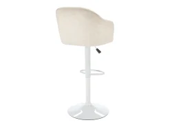 Banco*Vente-unique Conjunto de 2 banquetas de bar em tecido e metal - e branco - CARSTEN Creme
