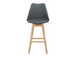 Banco|Mobikasa Conjunto de 2 banquetas de bar com assento encosto e apoio para os pés acolchoado em plástico sintético acabamento em faia 105 cm cinza 03_0002779 Bege