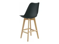Discount Helloshop26 Conjunto de 6 banquetas de bar em plástico sintético acabamento em faia 105 x 48 x 58 cm pretas 03_0008728 Preto
