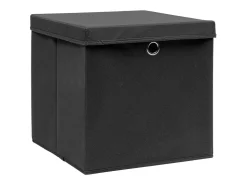 Acessórios De Arrumação*vidaxl Conjunto de 10 Caixas de Arrumação com Tampa em Tecido - 32x32x32 cm Preto