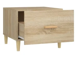 Mesa De Centro* Conjunto de 2 Mesas de Centro | Mesa de apoio 50x50x40cm deriv. madeira carvalho sonoma Castanho
