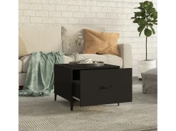 Mesa De Centro* Conjunto de 2 Mesas de Centro | Mesa de apoio com pernas de metal 50x50x40 cm Preto