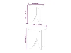 Mesa De Centro| Conjunto de 2 Mesas de Centro | Mesa de apoio 41.5x41.5x44 cm Branco