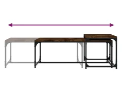 Mesa De Centro| Conjunto de 2 Mesas de Centro | Mesa de apoio derivados de madeira carvalho fumado Castanho