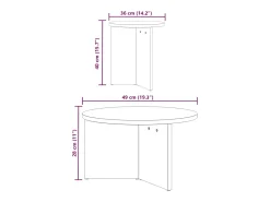 Conjunto de 2 Mesas de Centro | Mesa de apoio Natural 49x49x28 cm^ Mesa De Centro
