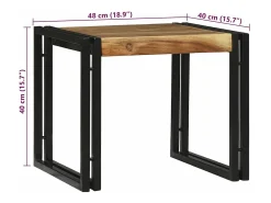 Conjunto de 2 Mesas de Centro | Mesa de apoio | Mesa de café Madeira de acácia maciça^ Mesa De Centro