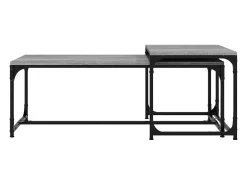 Mesa De Centro* Conjunto de 2 Mesas de Centro | Mesa de apoio derivados de madeira sonoma Cinzento