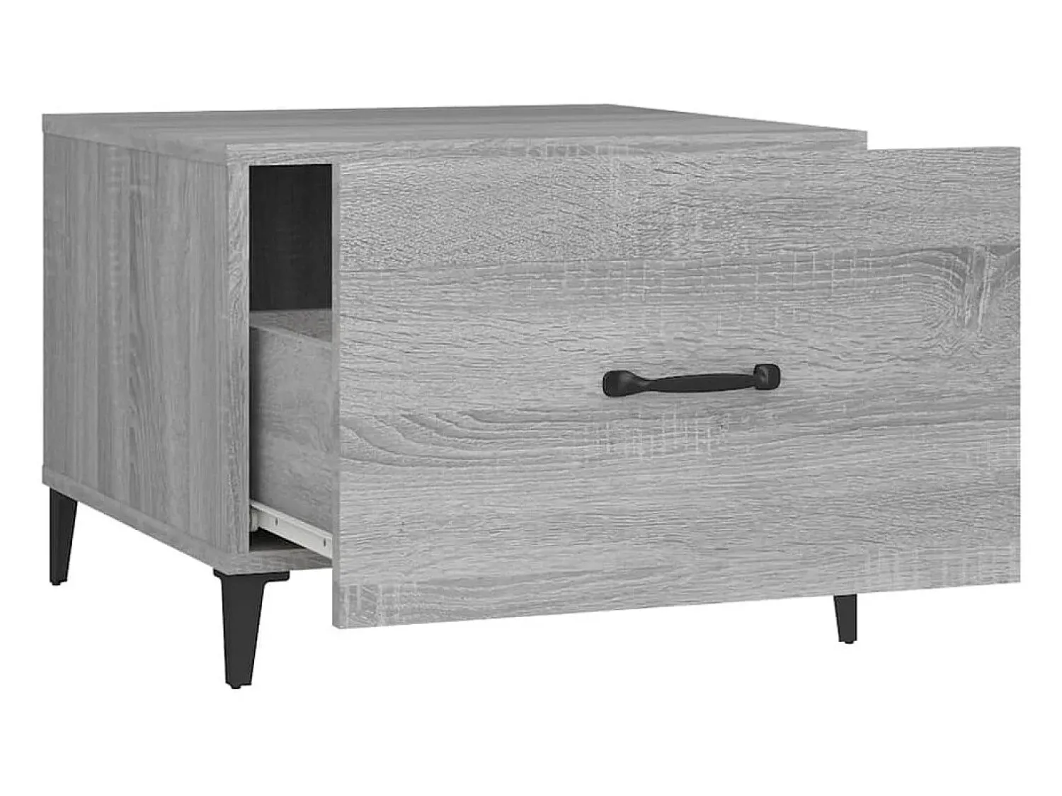 New Conjunto de 2 Mesas de Centro | Mesa de apoio + pernas de metal 50x50x40 cm sonoma cinza Cinzento
