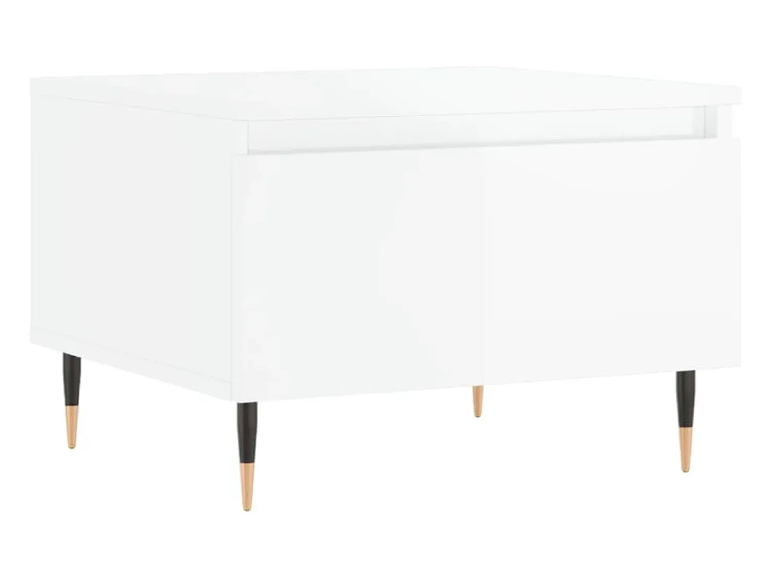 Mesa De Centro| Conjunto de 2 Mesas de Centro | Mesa de apoio | Mesa de café 50x46x35cm deriv. madeira brilhante Branco