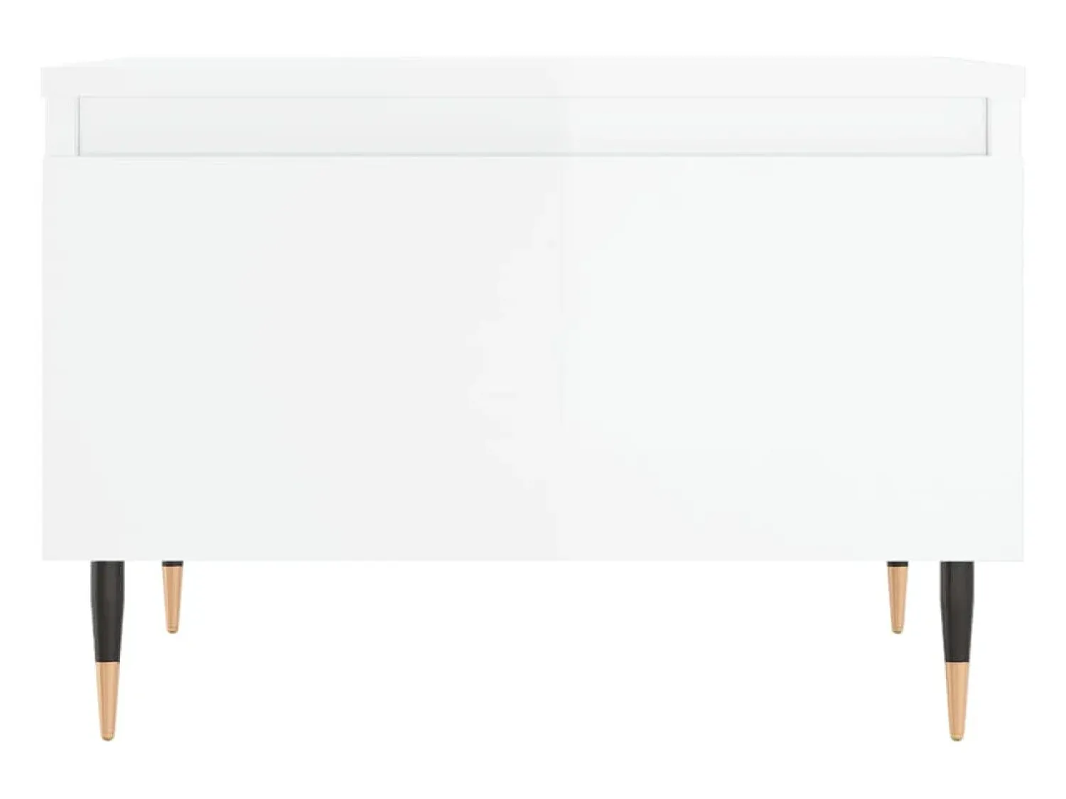 Mesa De Centro| Conjunto de 2 Mesas de Centro | Mesa de apoio | Mesa de café 50x46x35cm deriv. madeira brilhante Branco