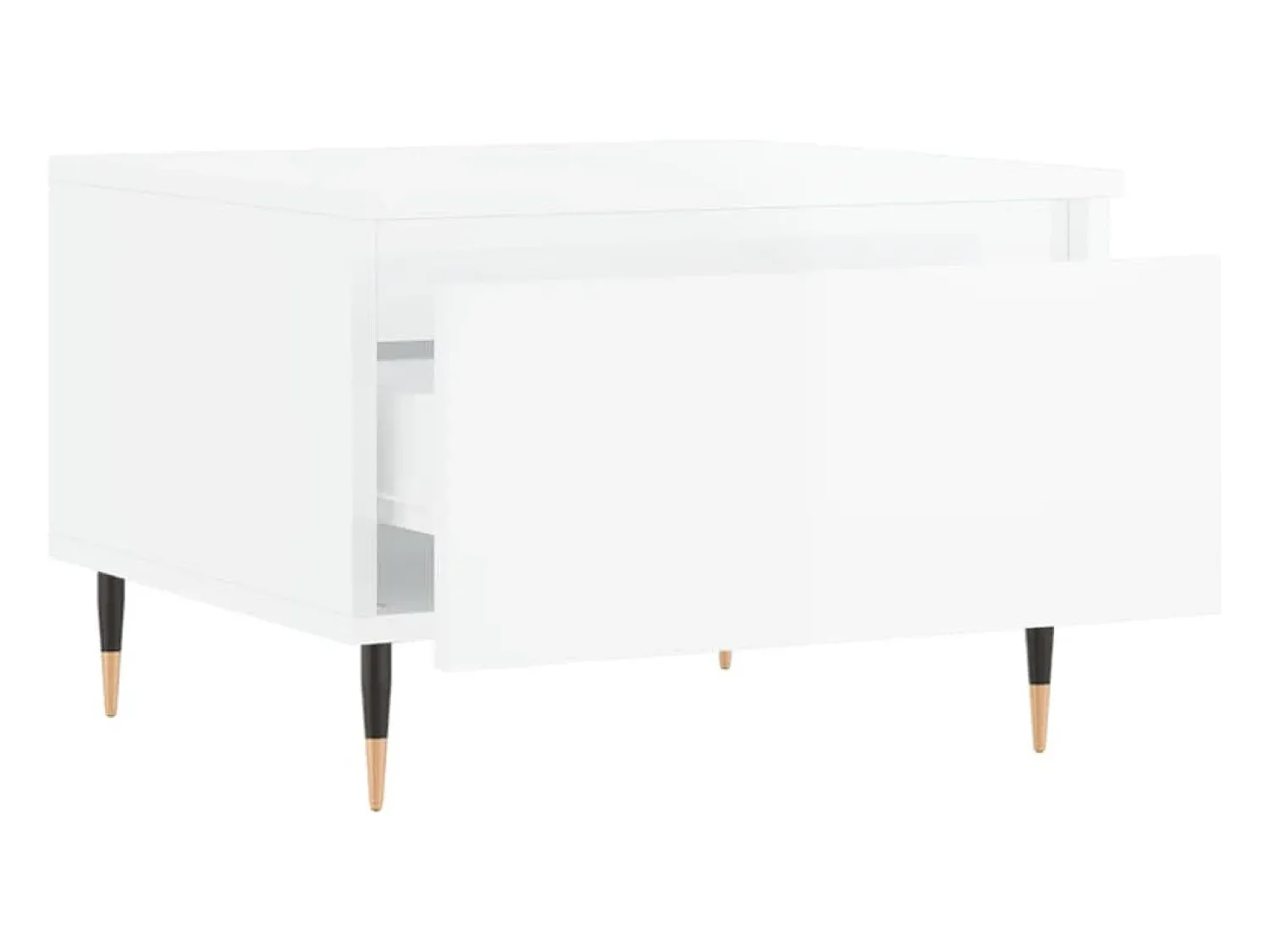 Mesa De Centro| Conjunto de 2 Mesas de Centro | Mesa de apoio | Mesa de café 50x46x35cm deriv. madeira brilhante Branco