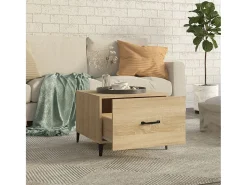 Online Conjunto de 2 Mesas de Centro | Mesa de apoio com pernas de metal 50x50x40 cm sonoma Castanho