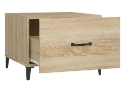 Online Conjunto de 2 Mesas de Centro | Mesa de apoio com pernas de metal 50x50x40 cm sonoma Castanho