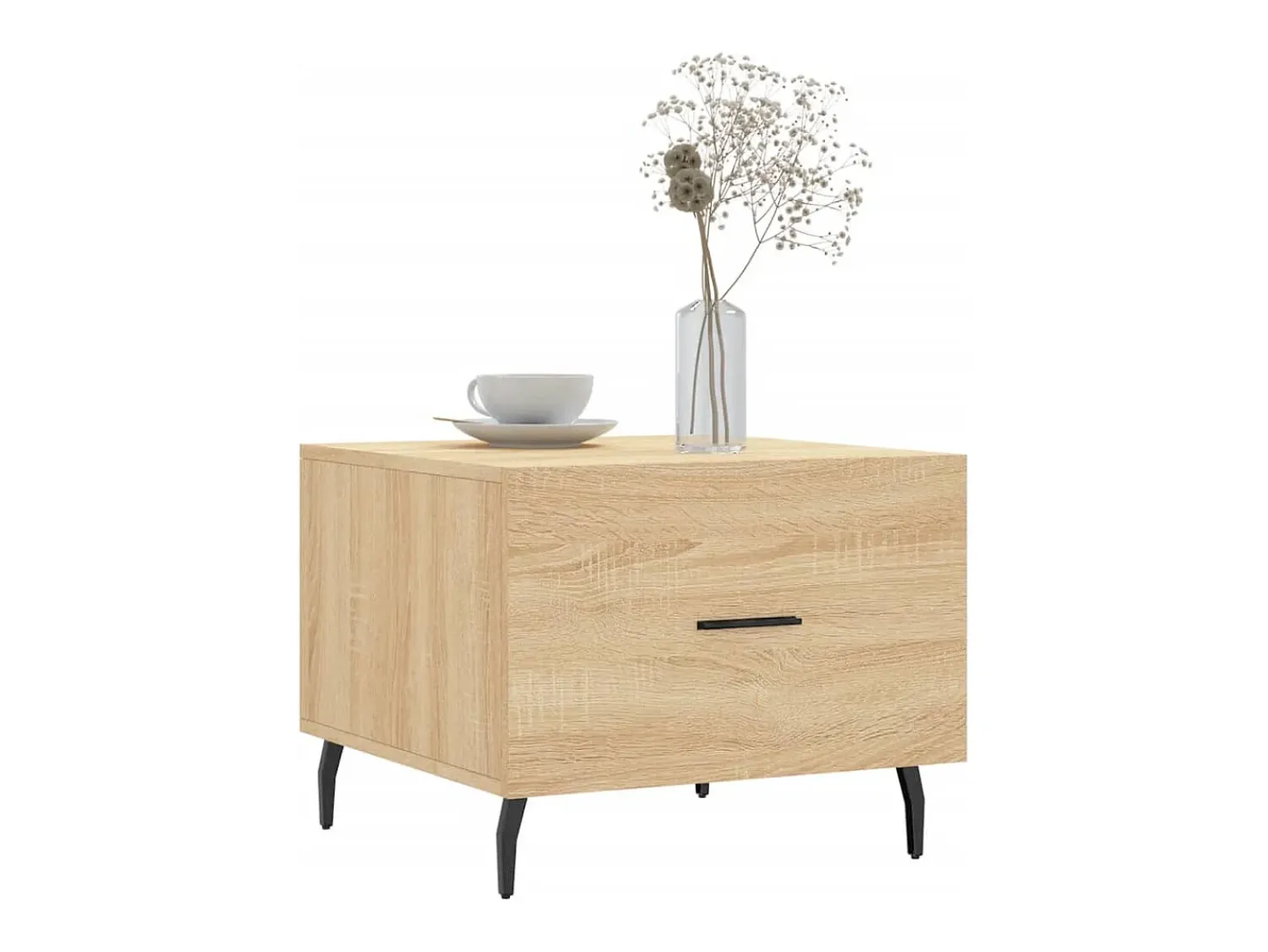 Mesa De Centro* Conjunto de 2 Mesas de Centro | Mesa de apoio | Mesa de café 50x50x40cm deriv. madeira carvalho sonoma Castanho