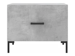 Conjunto de 2 Mesas de Centro | Mesa de apoio | Mesa de café 50x50x40 cm madeira processada cinza cimento^ Mesa De Centro