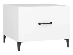 Mesa De Centro* Conjunto de 2 Mesas de Centro | Mesa de apoio com pernas de metal 50x50x40 cm Branco