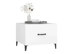 Mesa De Centro* Conjunto de 2 Mesas de Centro | Mesa de apoio com pernas de metal 50x50x40 cm Branco