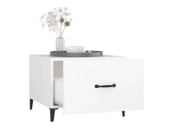 Mesa De Centro* Conjunto de 2 Mesas de Centro | Mesa de apoio com pernas de metal 50x50x40 cm Branco