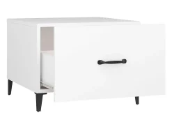 Mesa De Centro* Conjunto de 2 Mesas de Centro | Mesa de apoio com pernas de metal 50x50x40 cm Branco